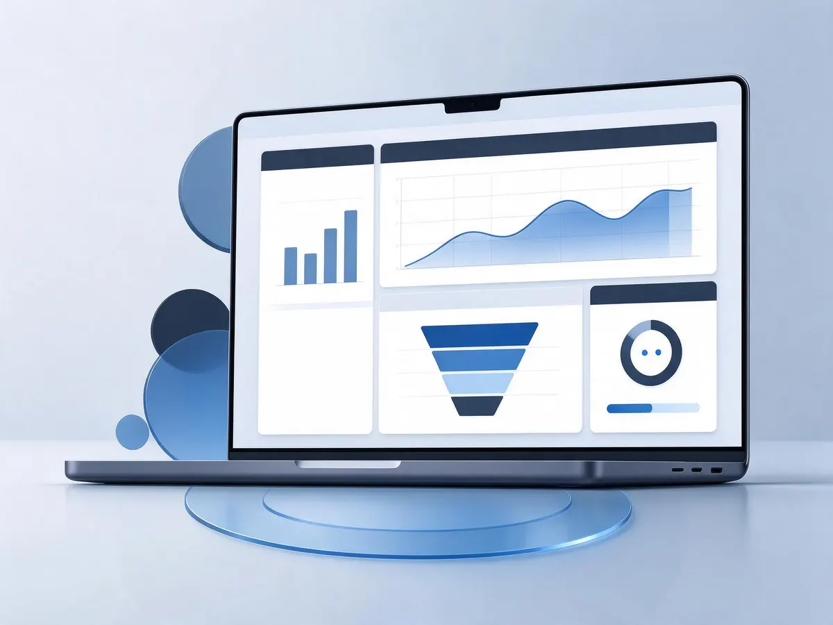 Illustration of an affiliate dashboard showing referral clicks and commission percentages